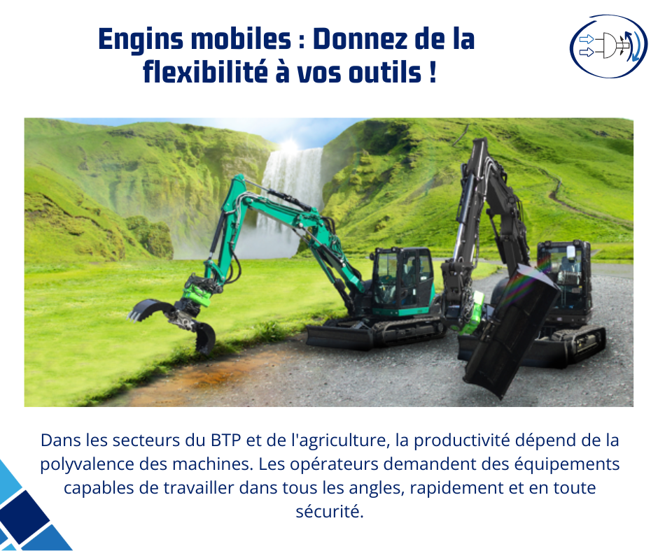 Le vérin rotatif hydraulique permet d'intégrer des fonctions de rotation et d'inclinaison sur les engins mobiles. Découvrez ses applications dans le BTP et le machinisme agricole.
